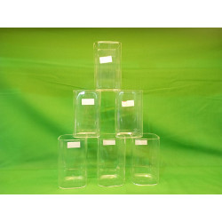 6 PIS Plastic SQUARE Design Stylish Transparent Water Glass/Juice Glass/Beer Glass/Wine Glass Plastic Glass Set ( 300 ML ,Clear)