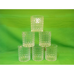 Drinking Glass Set Crystal Glass/Juice Glass/Beer Glass/Wine PET Transparent Stylish Set, 6 Pieces, Sharbat - Set of 6 (Clear)